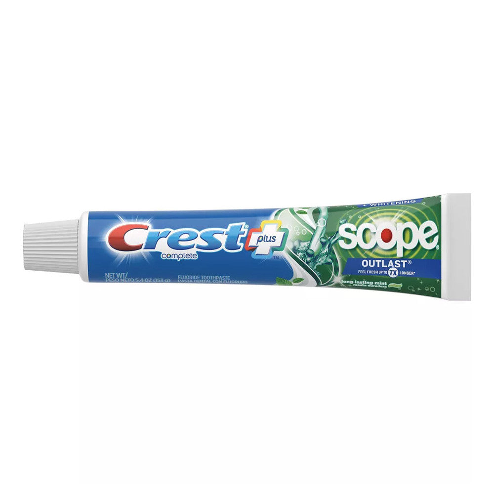 Crest Complete Plus Scope Outlast Whitening Toothpaste Pack Of 2, Mint, 5.4 Oz